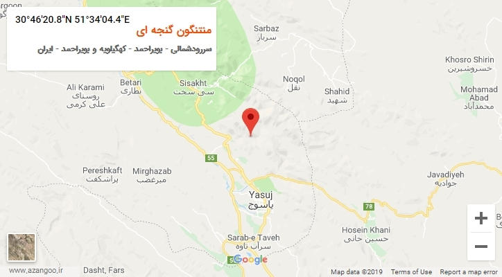 روستای منتنگون گنجه ای بر روی نقشه