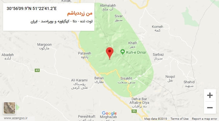 روستای من زرددیاشم بر روی نقشه