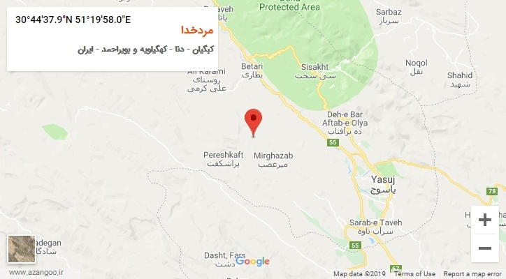 روستای مردخدا بر روی نقشه