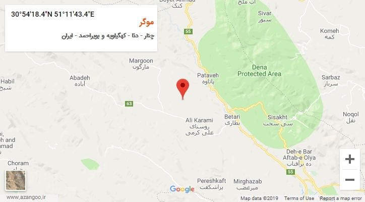 روستای موگر بر روی نقشه