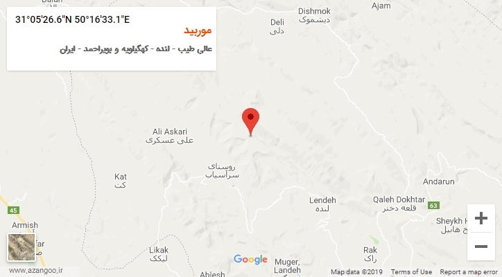 روستای موربید بر روی نقشه
