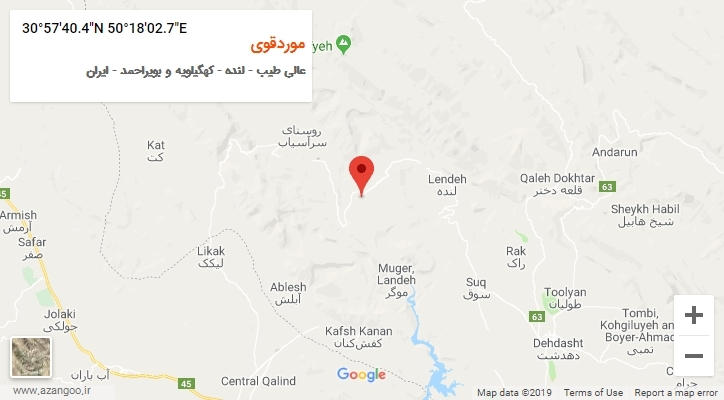 روستای موردقوی بر روی نقشه