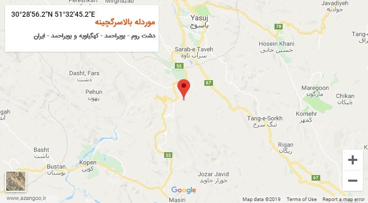 روستای موردله بالاسرگچینه بر روی نقشه