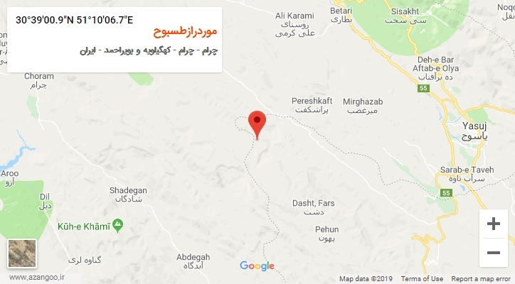 روستای موردرازطسبوح بر روی نقشه