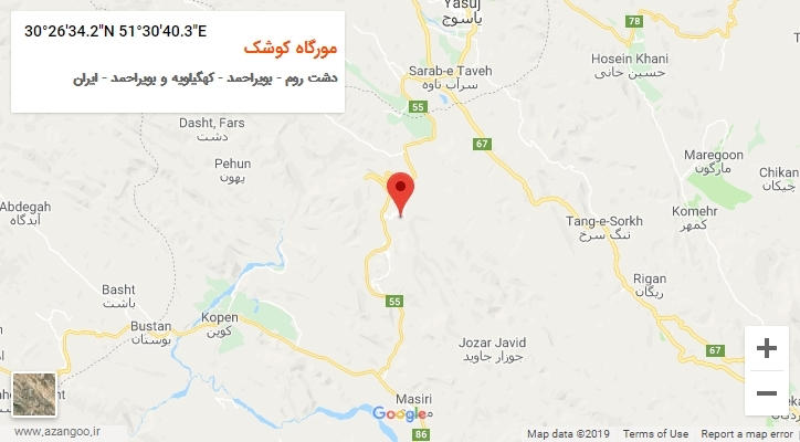 روستای مورگاه کوشک بر روی نقشه