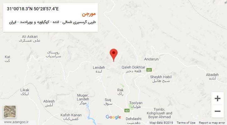 روستای مورجن بر روی نقشه