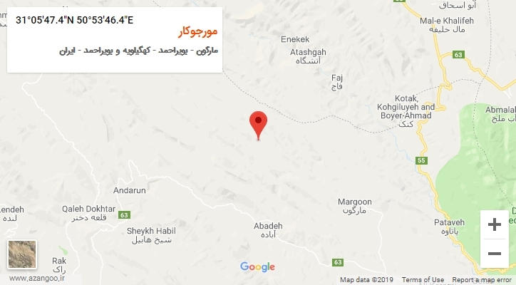 روستای مورجوکار بر روی نقشه