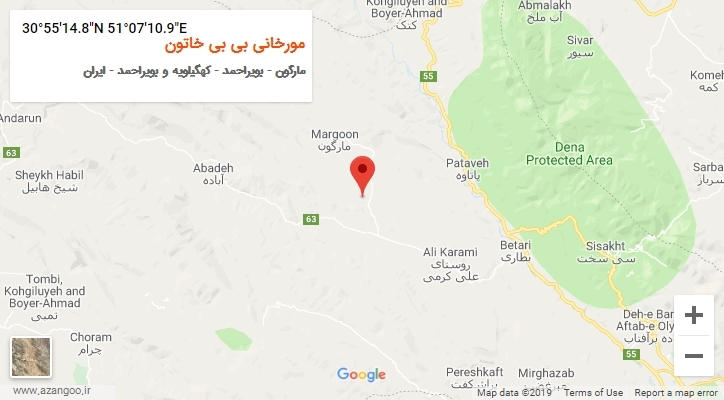 روستای مورخانی بی بی خاتون بر روی نقشه