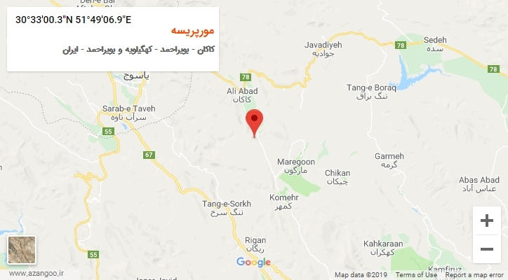 روستای مورپریسه بر روی نقشه