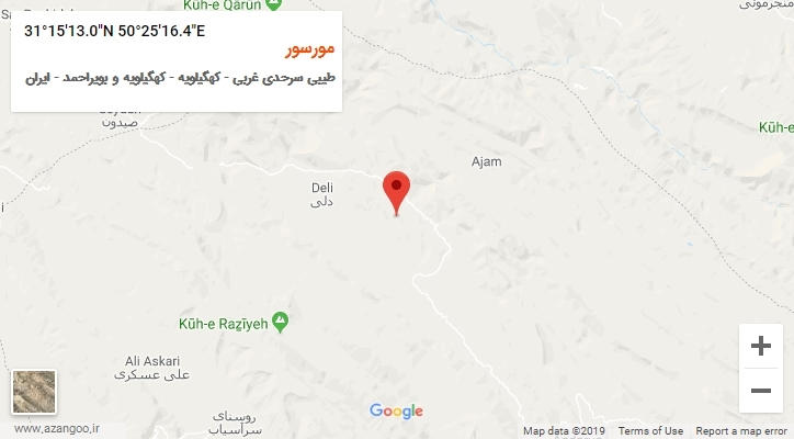 روستای مورسور بر روی نقشه