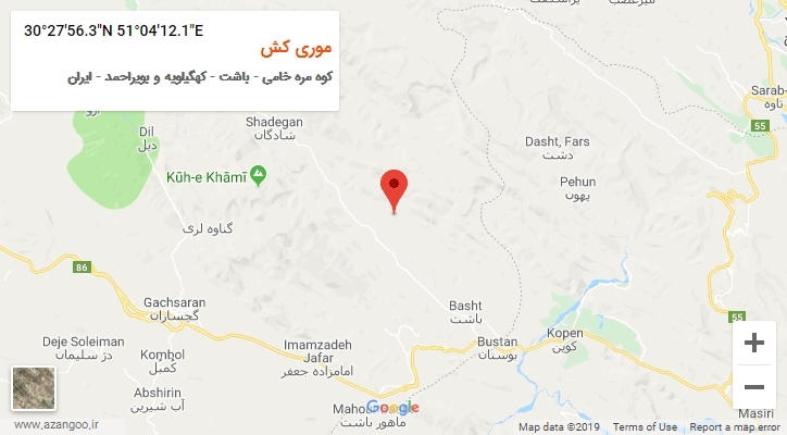 روستای موری کش بر روی نقشه