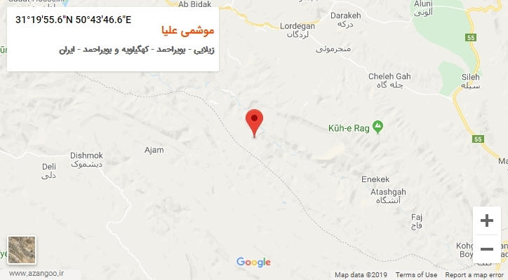 روستای موشمی علیا بر روی نقشه