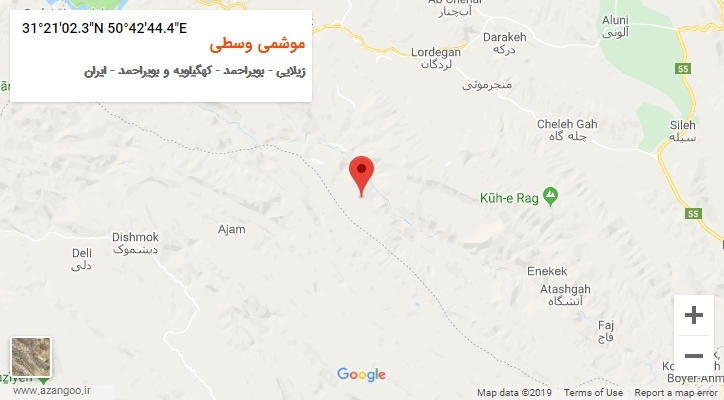 روستای موشمی وسطی بر روی نقشه
