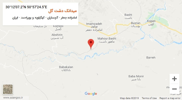 روستای میدانک دشت گل بر روی نقشه