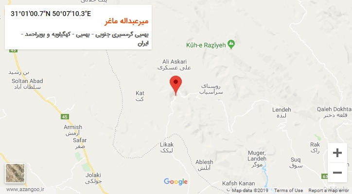 روستای میرعبداله ماغر بر روی نقشه