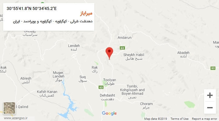 روستای میرایاز بر روی نقشه