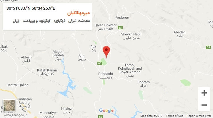 روستای میرمهناتلیان بر روی نقشه