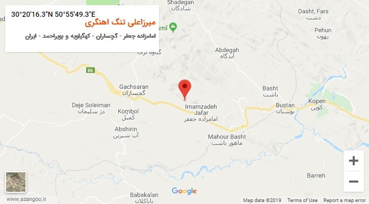 روستای میرزاعلی تنگ اهنگری بر روی نقشه