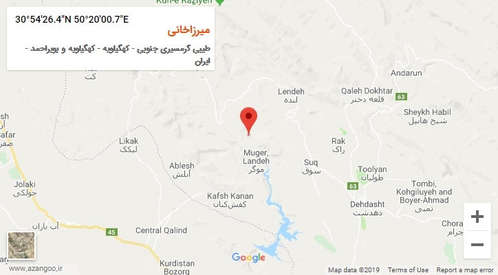 روستای میرزاخانی بر روی نقشه