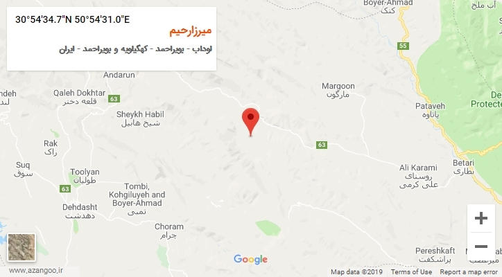 روستای میرزارحیم بر روی نقشه
