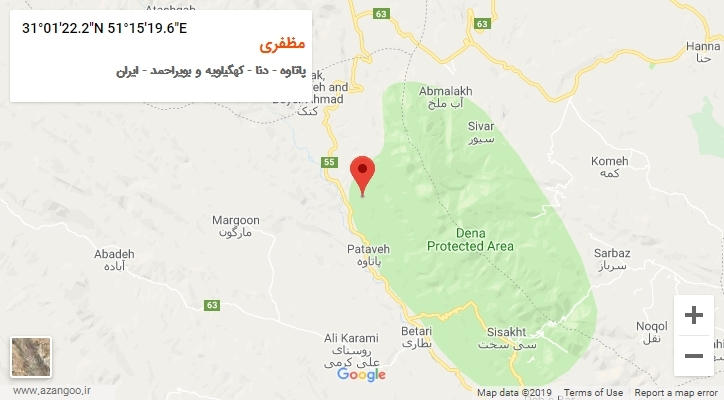 روستای مظفری بر روی نقشه