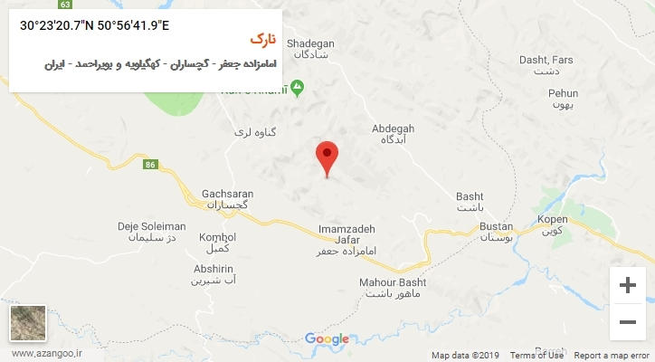 روستای نارک بر روی نقشه