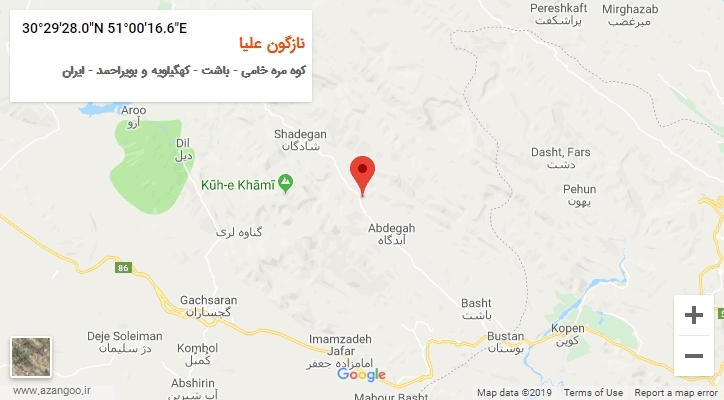 روستای نازگون علیا بر روی نقشه