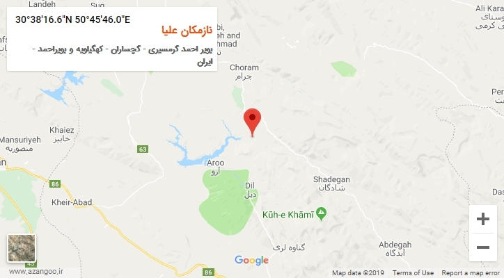 روستای نازمکان علیا بر روی نقشه