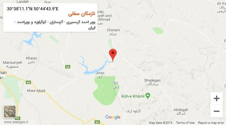 روستای نازمکان سفلی بر روی نقشه