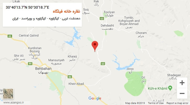 روستای نقاره خانه فیلگاه بر روی نقشه
