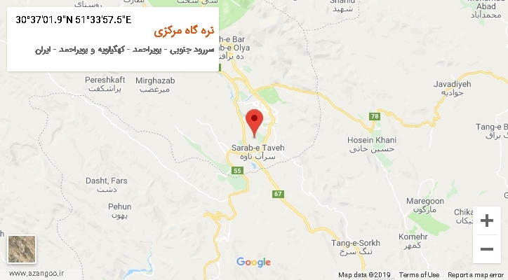 روستای نره گاه مرکزی بر روی نقشه