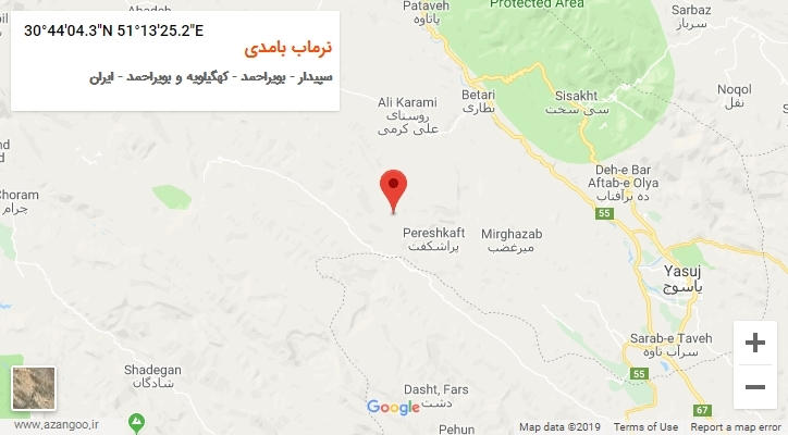 روستای نرماب بامدی بر روی نقشه