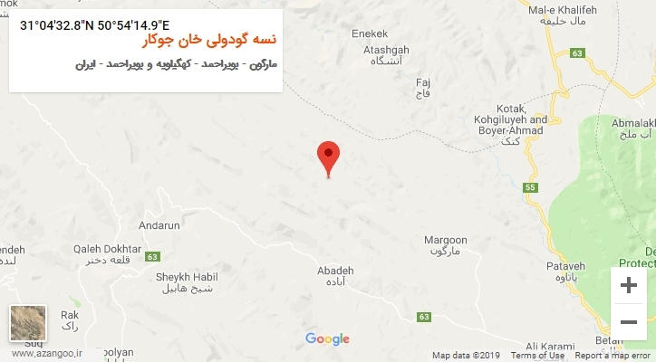 روستای نسه گودولی خان جوکار بر روی نقشه