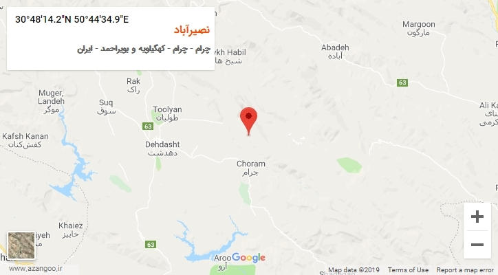 روستای نصیرآباد بر روی نقشه