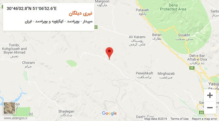 روستای نیری دیلگان بر روی نقشه