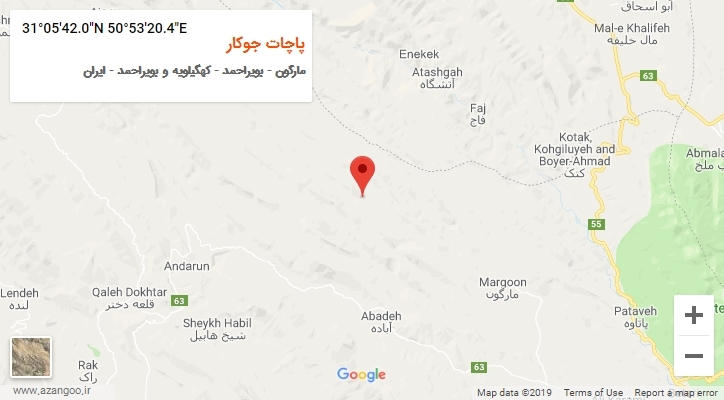 روستای پاچات جوکار بر روی نقشه