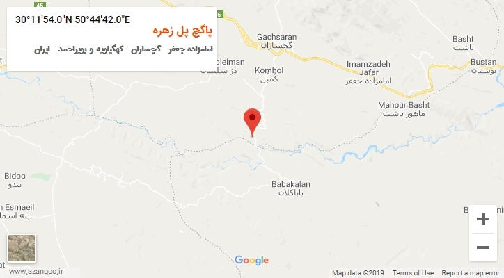 روستای پاگچ پل زهره بر روی نقشه