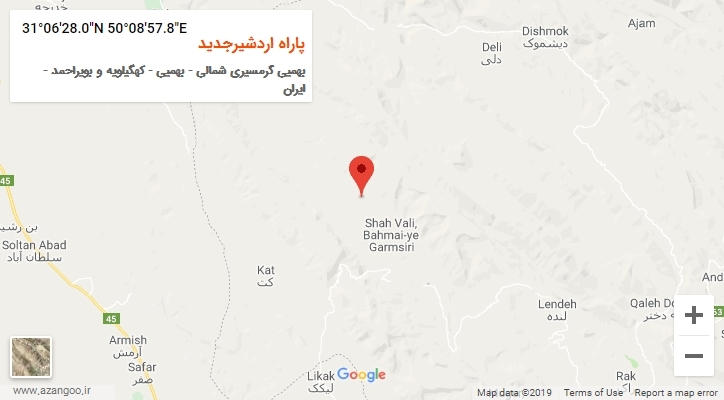 روستای پاراه اردشیرجدید بر روی نقشه