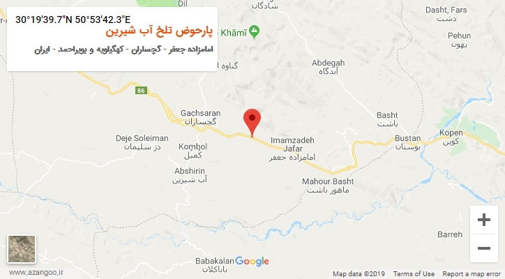روستای پارحوض تلخ آب شیرین بر روی نقشه