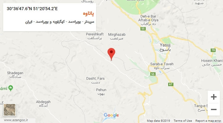 روستای پاتاوه بر روی نقشه