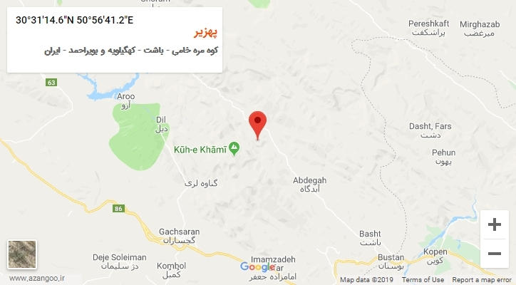 روستای پهزیر بر روی نقشه