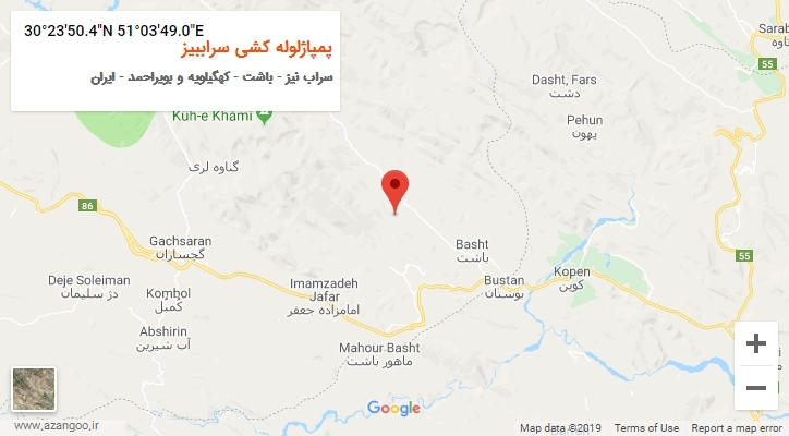 روستای پمپاژلوله کشی سراببیز بر روی نقشه
