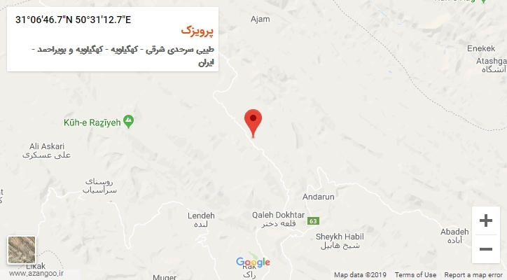 روستای پرویزک بر روی نقشه