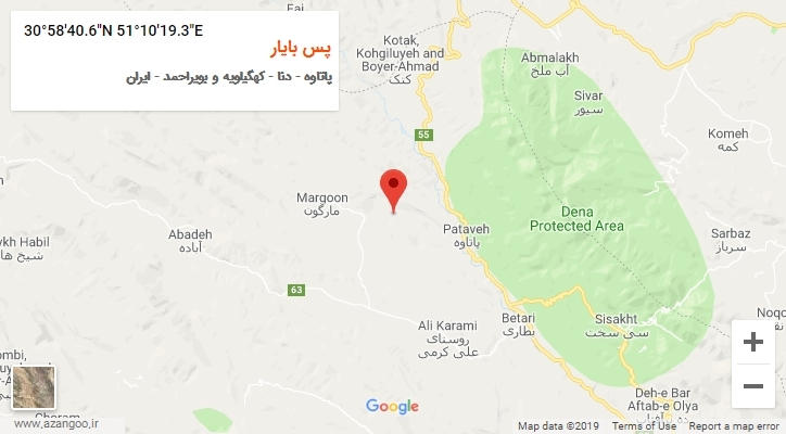 روستای پس بایار بر روی نقشه