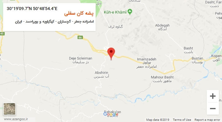 روستای پشه کان سفلی بر روی نقشه