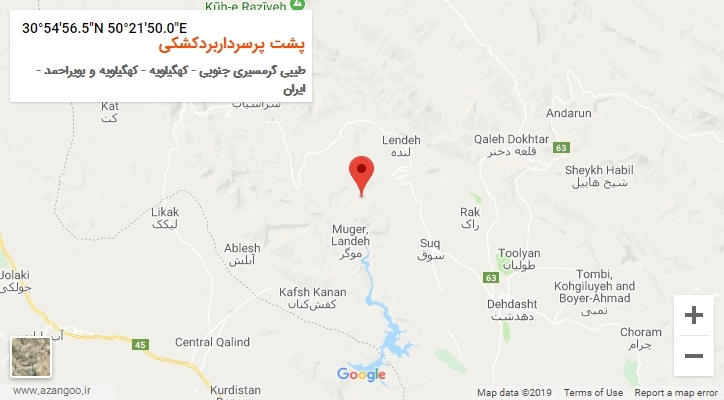روستای پشت پرسرداربردکشکی بر روی نقشه