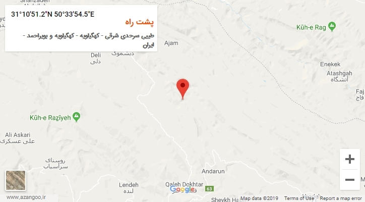 روستای پشت راه بر روی نقشه