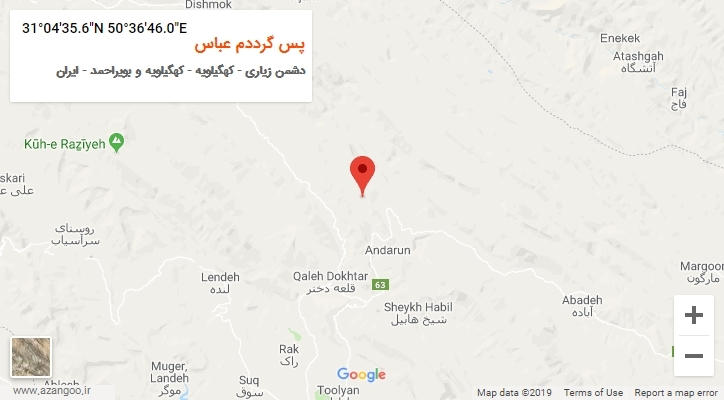 روستای پس گرددم عباس بر روی نقشه