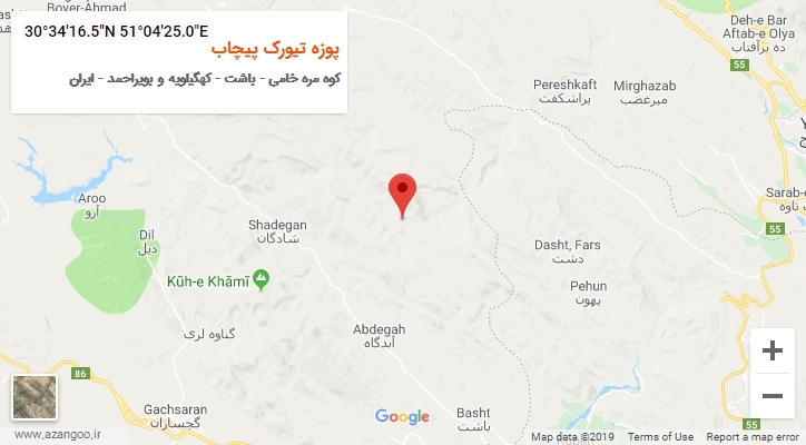 روستای پوزه تیورک پیچاب بر روی نقشه