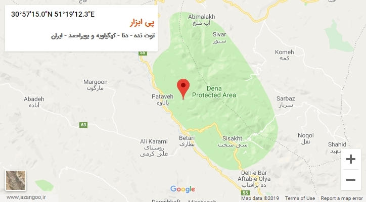 روستای پی ابزار بر روی نقشه